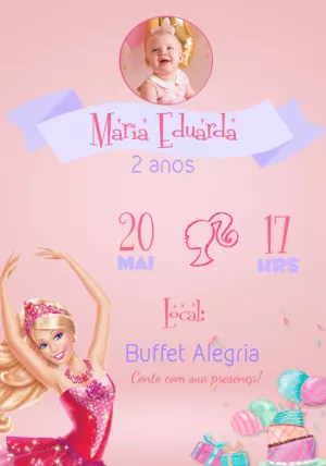 Invitación de cumpleaños Barbie – Estático – Wolf Designer