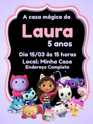 Invitación de cumpleaños La casa de muñecas de Gabby – Estático – Jonathan Fiuza