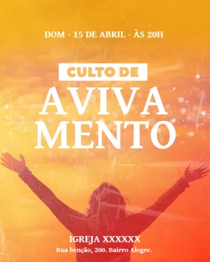 Convite para Culto de Avivamento para Editar Online