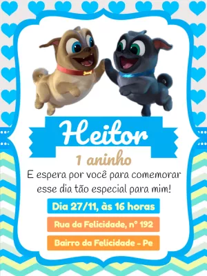 Invito di compleanno Bluey – Statico – Pedro Henrique