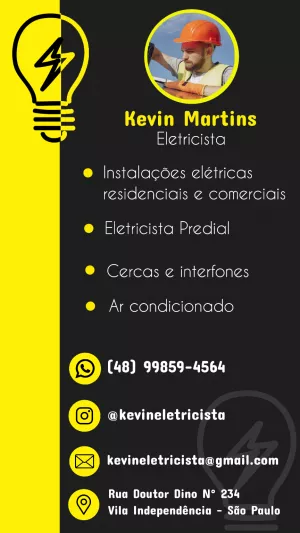 Cartão de Visita Eletricista com Foto para Editar Online