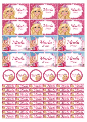 Etiqueta Escolar Barbie: Kit Completo para Editar e Imprimir