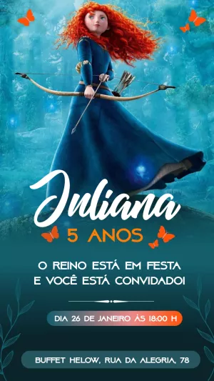 Convite de Aniversário Valente Merida para Editar Online