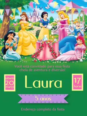 Invito di compleanno Principesse – Statico – Jonathan Fiuza