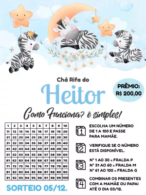 迎婴派对抽奖卡 – 静态 – Pedro Henrique