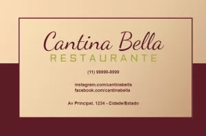 Cartão de Visita para Restaurante Elegante para Editar Online