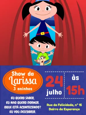 Convite de Aniversário O Show da Luna Editável Online