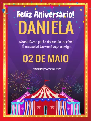 Invitation d'anniversaire Cirque – Statique – Wolf Designer