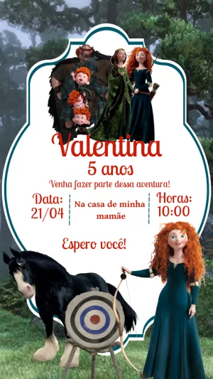 Convite de Aniversário Valente Merida para Editar Online