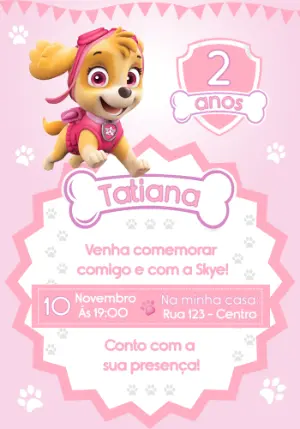 Invito di compleanno Paw Patrol – Statico – Convites e Artes Digitais