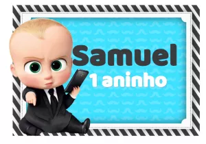 Painel de TV Aniversário O Poderoso Chefinho para Editar Online
