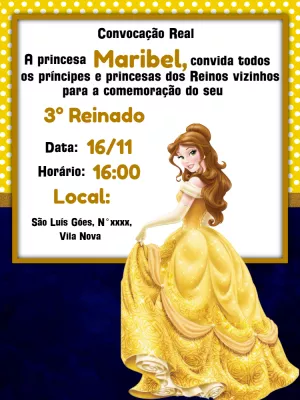 Invitación de cumpleaños Princesas – Estático – Lilian Designer