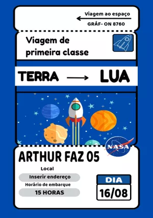 Invito di compleanno Astronauta – Statico – Mais Gráfica