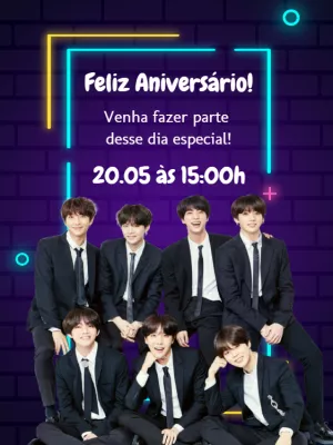 Invitation d'anniversaire KPop Demon Hunters – Statique – Wolf Designer