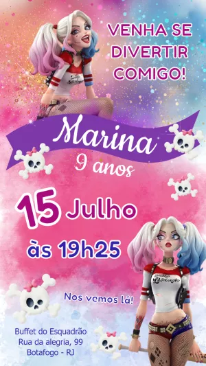 Convite de Aniversário Alerquina para Editar Online