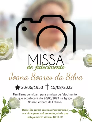 Convite Missa de Sétimo Dia com Foto para Editar Online