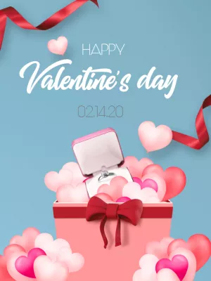 Valentine's Day Proposal Card with Ring to Edit Online