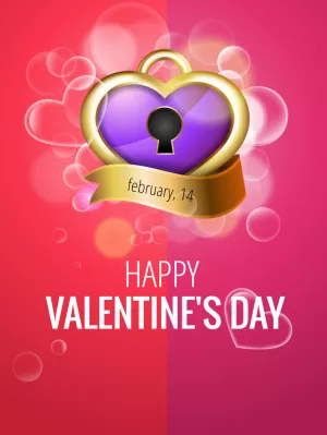 Valentine's Day Post with Heart Padlock to Edit Online