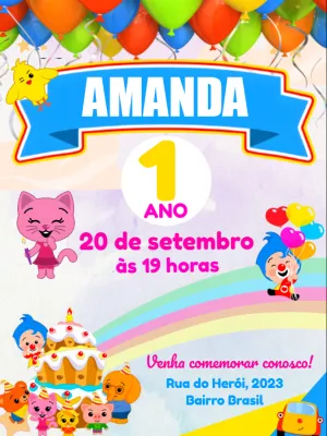 Convite Aniversário Herói do Coração para Editar Online