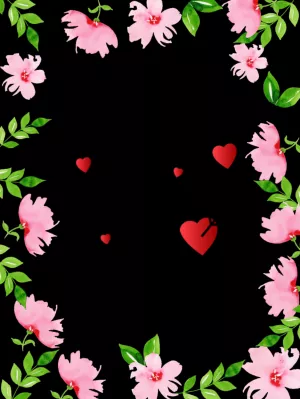 Romantic Floral Post with Hearts to Edit Online