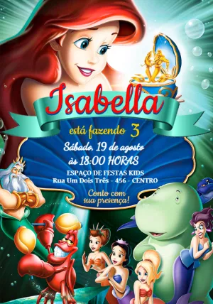 Invito di compleanno La Sirenetta – Statico – Jotta