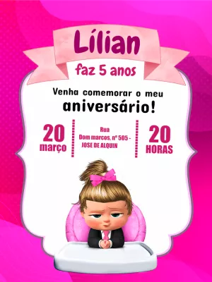 Convite Aniversário Poderosa Chefinha para Editar Online