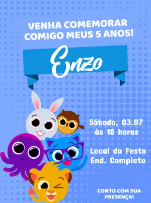 Invitación de cumpleaños Bolofofos – Estático – Jonathan Fiuza