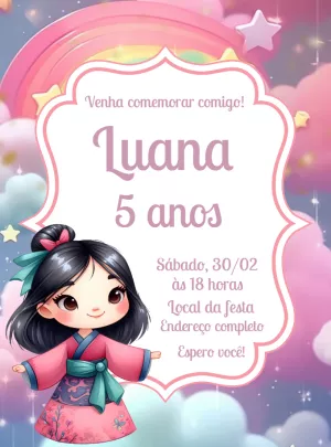 Invitación de cumpleaños Princesas – Estático – Decore Arte