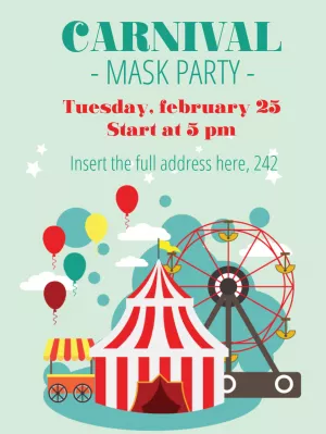 Editable Carnival Party Invitation to Customize Online