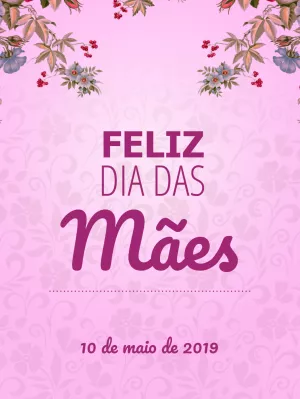 Cartão Dia das Mães Floral para Editar e Imprimir