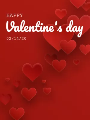 Valentine's Day Card with Romantic Hearts to Edit Online