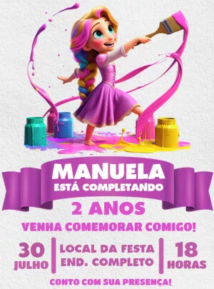 Invito di compleanno Rapunzel – Statico – Decore Arte