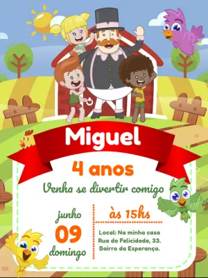 Convite de Aniversário Mundo Bita para Editar Online