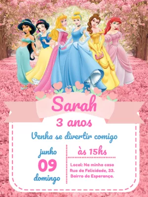 Invito di compleanno Principesse – Statico – Pedro Henrique