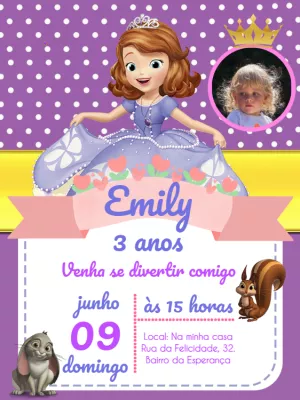Invitación de cumpleaños Princesas – Estático – Pedro Henrique