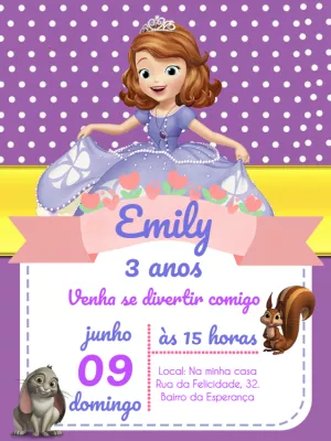 Invitación de cumpleaños Princesas – Estático – Pedro Henrique