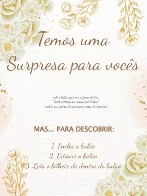Convite Surpresa para Padrinhos Floral para Editar Online