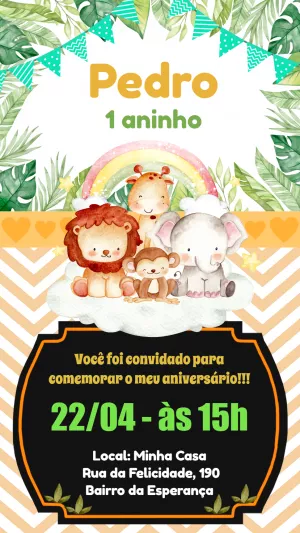 Safari Birthday Invitation – Static – Pedro Henrique