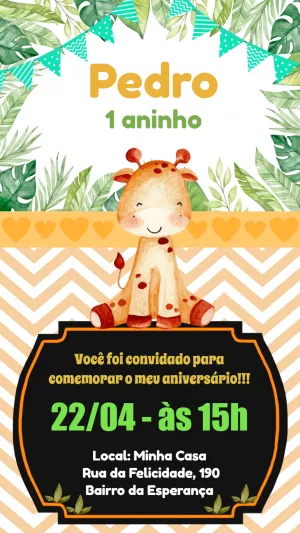Safari Birthday Invitation – Static – Pedro Henrique