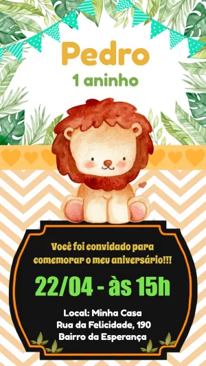 Safari Birthday Invitation – Static – Pedro Henrique