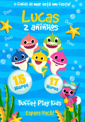 Baby Shark Birthday Invitation – Static – Milly Design