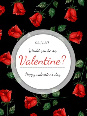 Editable Valentine's Day Post with Romantic Roses