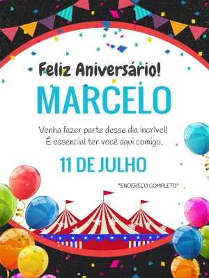 Invitation d'anniversaire Cirque – Statique – Wolf Designer
