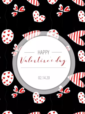 Valentine's Day Post with Heart Balloons to Edit Online