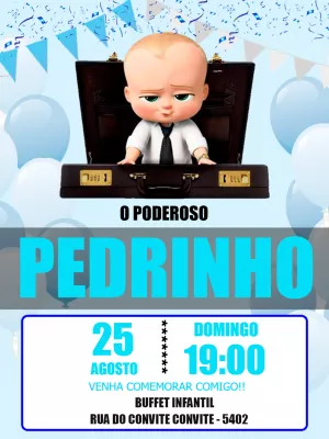 Convite Aniversário Poderoso Chefinho para Editar Online