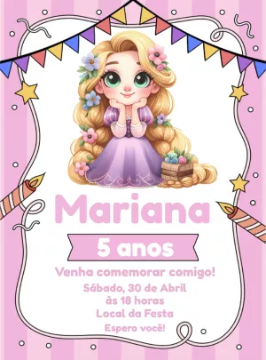 Invitación de cumpleaños Princesas – Estático – Decore Arte