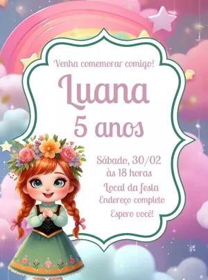 Invitación de cumpleaños Princesas – Estático – Decore Arte