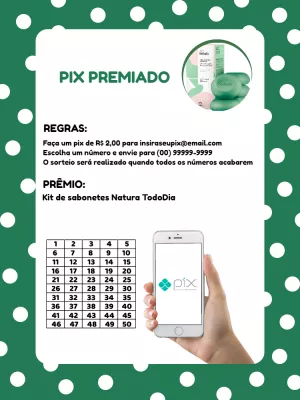 Rifa Pix Premiado com Tabela de Números para Editar Online