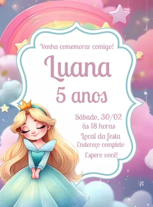Invitación de cumpleaños Princesas – Estático – Decore Arte