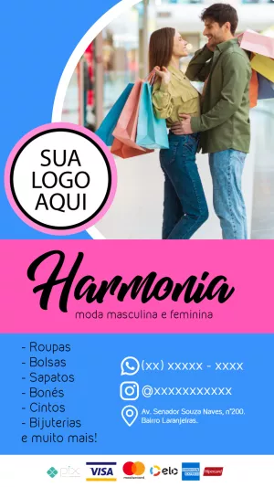Flyer Editável para Loja de Roupas e Moda Masculina e Feminina